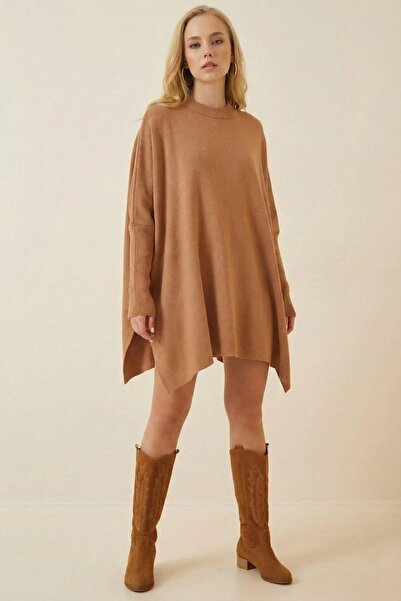 onno style women معطف بانشو قياسي من التريكو المسطح