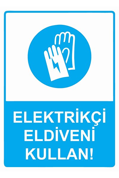 ZiPrinter استخدم قفازات الكهربائي! لافتة تحذير من مادة PVC مقاس A5 15x21 سم