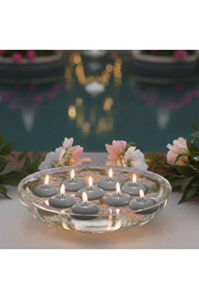 MumvemuM 50'li Paket 3.5 cm Gri Yüzen Mumlar