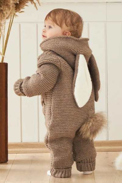 Babymio Tavşanlı Triko Tulum