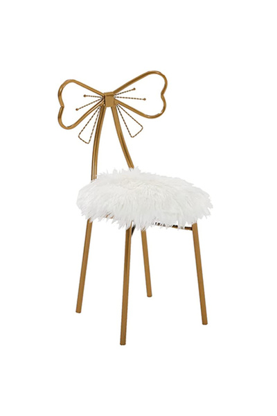 genric كرسي مكياج من ون ديكور بمسند ظهر على شكل فراشة وأرجل ذهبية، كرسي طعام عصري