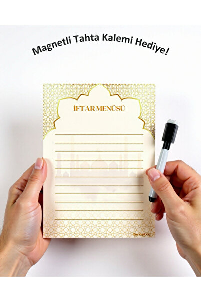 Bee Craft Co Yaz Sil İftar Menüsü Buzdolabı Planlayıcı Magnet Yemek Listesi T...