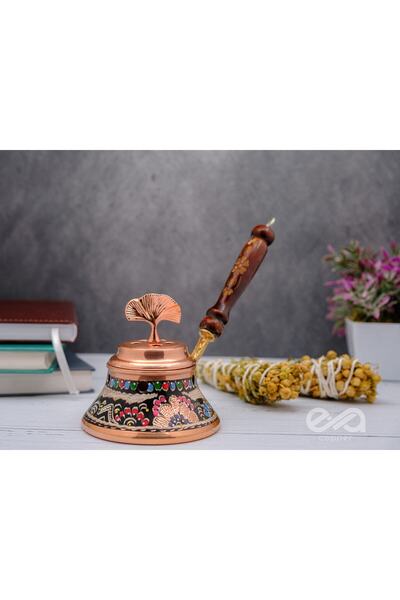 ERİZA Konik Tütsü Için Dekoratif Işlemeli El Yapımı Bakır Tütsülük