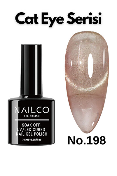 Naıl Co Uv Led Kalıcı Oje 7.5 ml Kedi Gözü Cat Eye Magnetik Seri Nailco 198