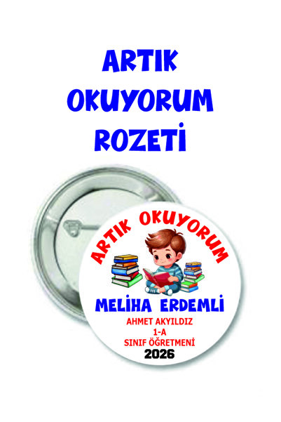 Okul Materyali ARTIK OKUYORUM ROZETİ 30 ADET