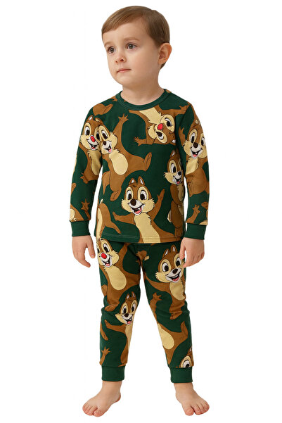 mışıl mışıl kids طقم بيجامة شتوية للأولاد ميني مبطن بالصوف مصنوع من القطن بنس...