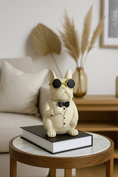 Zigzag Home Dekoratif French Bulldog Biblo Ev Ofis Dekorasyon Anahtarlık Şeke...