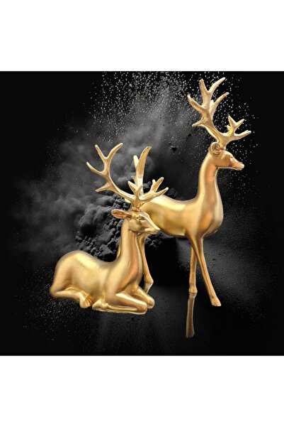 TEVFİK GÜNDAY DEKORASYON Gyk 2 Li Altın Varak Geyik