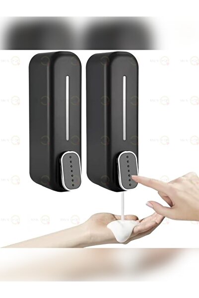 MAİN SHOP 2 قطعة موزع صابون سائل يدوي باللون الأسود موزع شامبو للحمام مثبت عل...