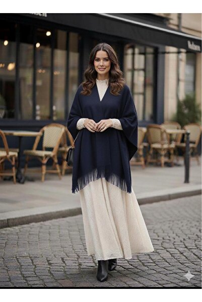 ARMİZA Tasseled Knitwear Standard Poncho It Will Keep You Warm in Winter, a Special Product.
