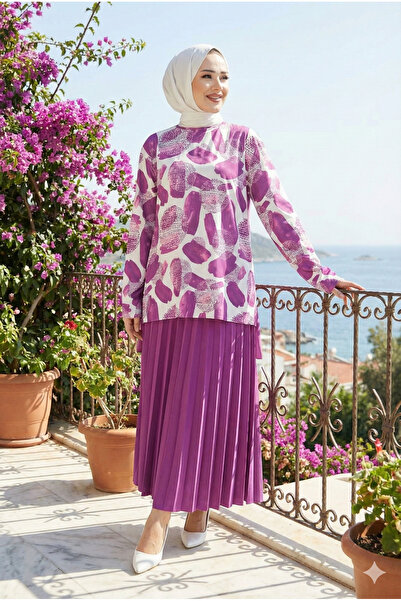 modamira kadın sandy 2li eteği piliseli ikil tesettür etekli takım