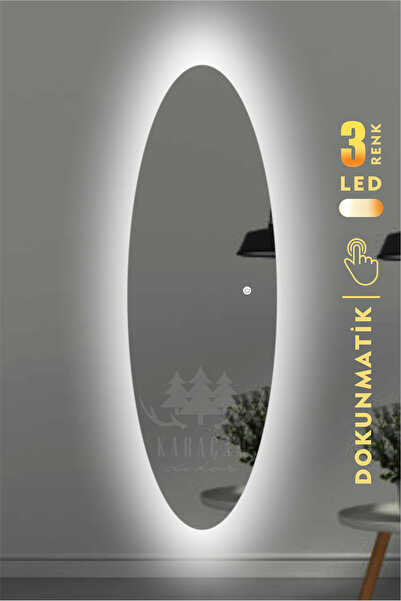 KaraçamDekor Led Işıklı Elips Boy Aynası