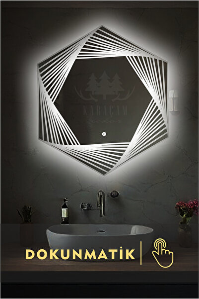 KaraçamDekor Lazer Kumlamalı Ledli Banyo ve Konsol Aynası