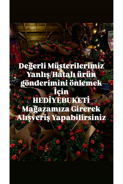 Dizayn Yılbaşı hediyesi canlı Kokina bitkisi Güllü ve Ayıcıklı Preminyum