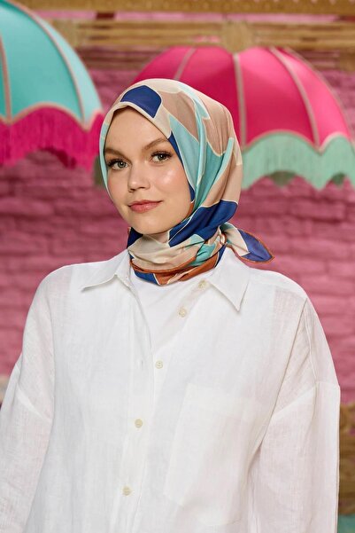 İpekhan Marrakech Koleksiyon Soft Eşarp Kızıl Kahve Mor 1198-01