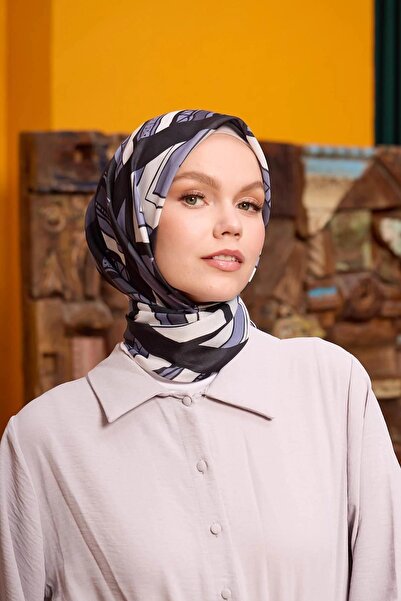 İpekhan Eșarfă moale de colecție Marrakech Negru Gri 1197-02