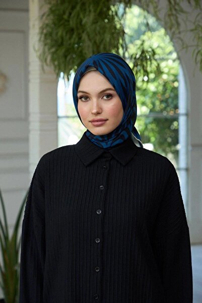 İpekhan Esarfa Moale Albastru Petrol Negru - Summer Sparkle Collection 1184-08