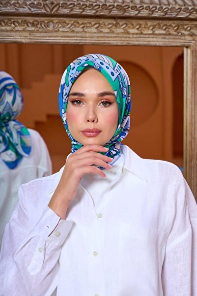 İpekhan Eșarfă moale de colecție Marrakech Albastru deschis smarald 1202-08