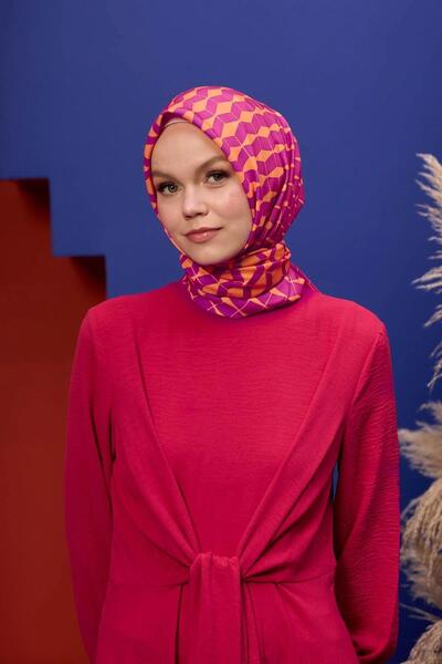 İpekhan Marrakech Koleksiyon Soft Eşarp Turuncu Pembe 1194-04