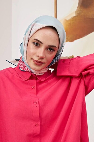 İpekhan İpekhan Geometrik Desen Serisi Lacivert Pamuk Viskon Eşarp 1126-07