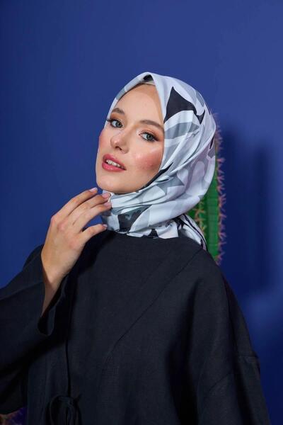 İpekhan مجموعة مراكش وشاح ناعم فضي أسود 1206-05