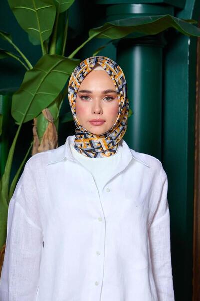 İpekhan Eșarfă moale de colecție Marrakech, negru șofran 1203-01