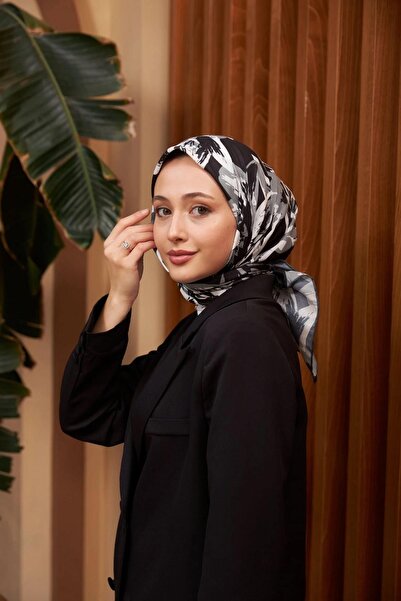 İpekhan Nature Iris Soft Eşarp Siyah Gümüş 1160-04