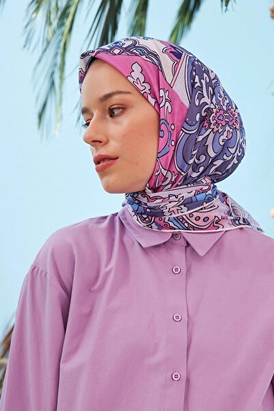 İpekhan فسيفساء ليلك القطن وشاح فيسكوز