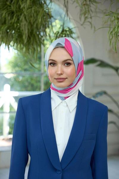 İpekhan وشاح ناعم باللون الأزرق الجليدي والوردي مجموعة Summer Sparkle - 1186-04