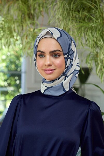 İpekhan Soft Scarf Ice Blue Beige Summer Glitter Collection - 1188-13