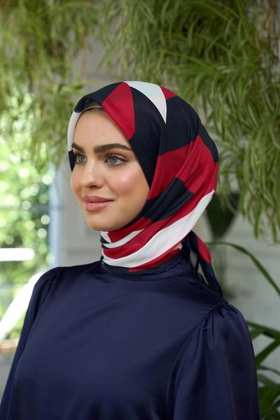 İpekhan Summer Sparkle Collection Soft Scarf Burgundy Black 1186-11