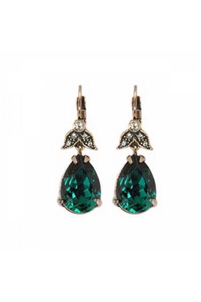 Aşina Gümüş New Year Gift Women's Red Drop Stone Earrings