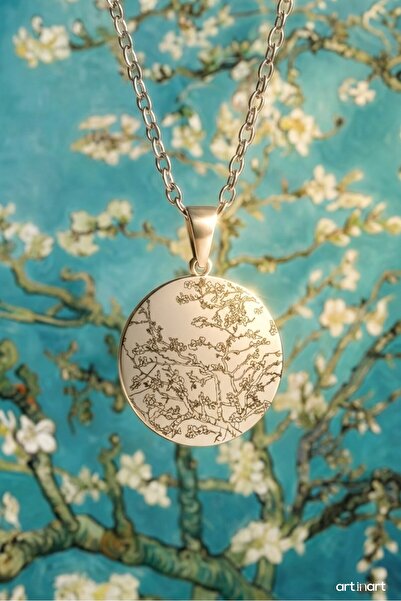 ArtinArt Çiçek Açan Badem Ağacı (ALMOND BLOSSOM)- Vincent Van Gogh | 316l Çelik Kolye