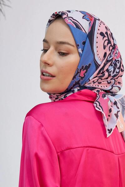 İpekhan موزايك وشاح فيسكوز قطن بودرة باللون الأزرق الفاتح