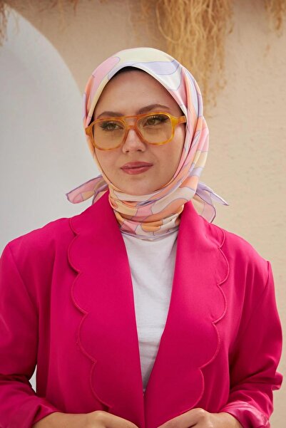 İpekhan Yeni Twist Desen Pamuk Viskon Eşarp Lila Pembe 1133-10