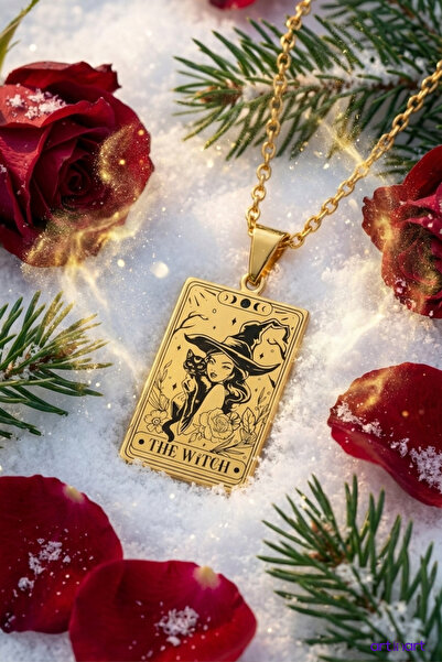 ArtinArt The Witch - Cadı Tarot Kart | 316L Çelik Kolye