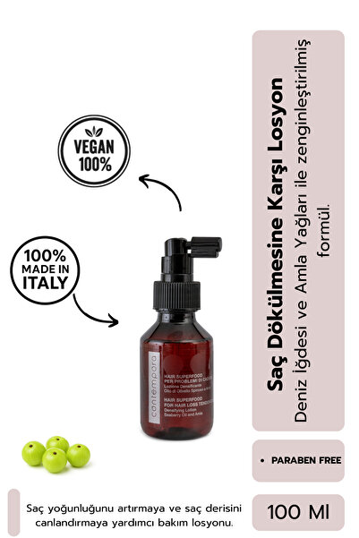 Contempora Saç Dökülmesine Karşı Yoğunlaştırıcı Unisex Vegan Saç Losyonu 100 ml
