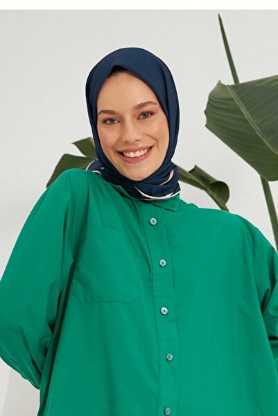 İpekhan Düz Desenli Lacivert Pamuk Viskon Eşarp