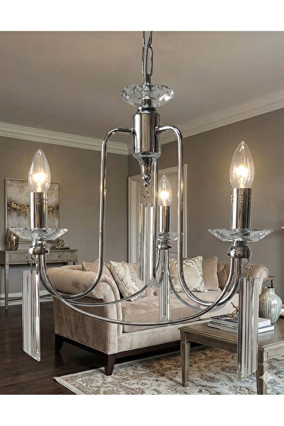 yıldırımavize 3 lü kontes krom avize ( TAM MONTAJLI)