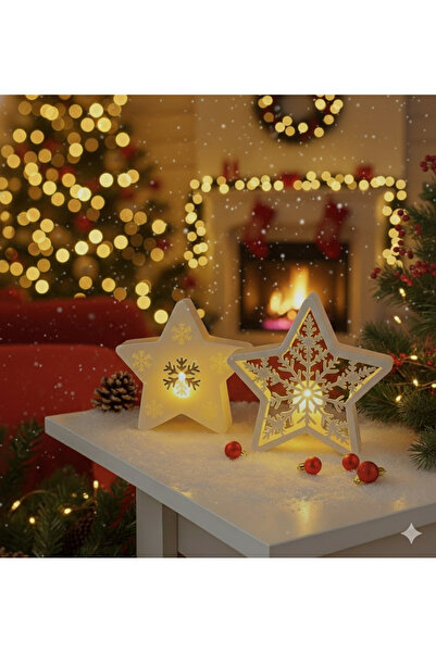 teknotrust Ledli Kar Tanesi - Yılbaşı Süsü - Ledli Yıldız - Mumlar Dahil - 2 ...