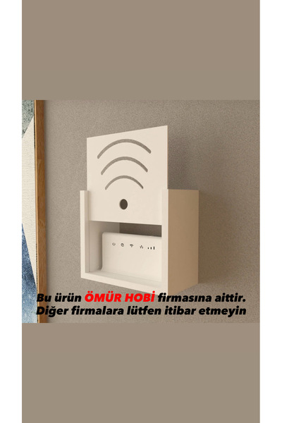 Genel Markalar ÖMÜR HOBİ 15x25x30 Modern Wi-Fi Modem Saklama Kutusu %100 MDF