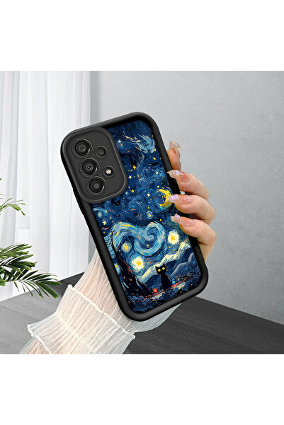 ucuc Samsung Galaxy A33 5G Uyumlu Siyah Silikon Kedi Desenli Şok Absorbe Edic...