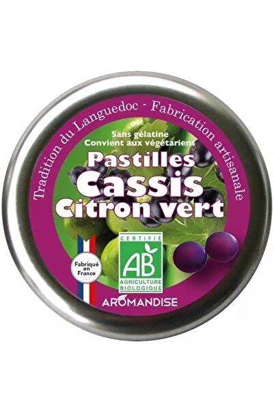 Aromandise Bomboane artizanale cu lime si coacaze negre bio, 45g,