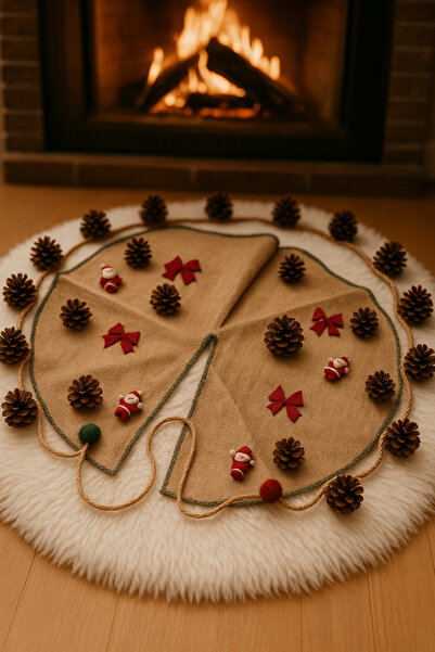 Marrone 75 см покривало за коледна елха Декорация с борови клонки Коледни украси