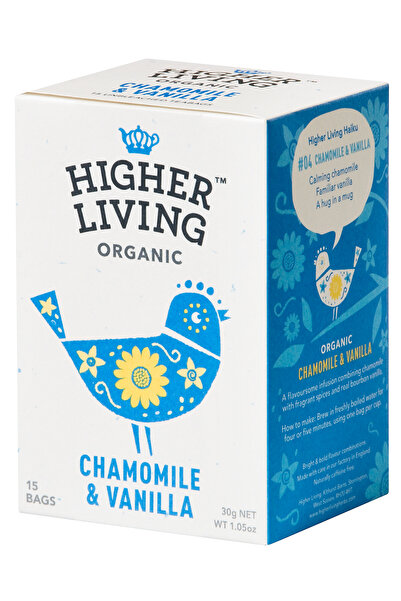 HIGHER LIVING Ceai musetel si vanilie eco, 15 plicuri,