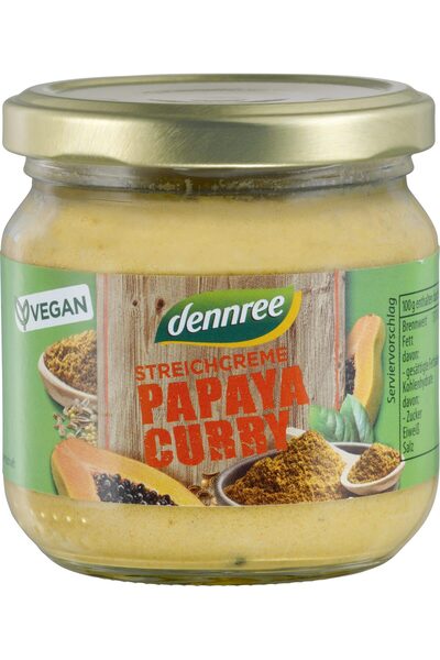 Dennree Crema tartinabila cu papaya si curry bio 180g