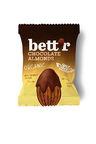 BETTR Αμύγδαλα καλυμμένα με βιολογική σοκολάτα 40 γρ.