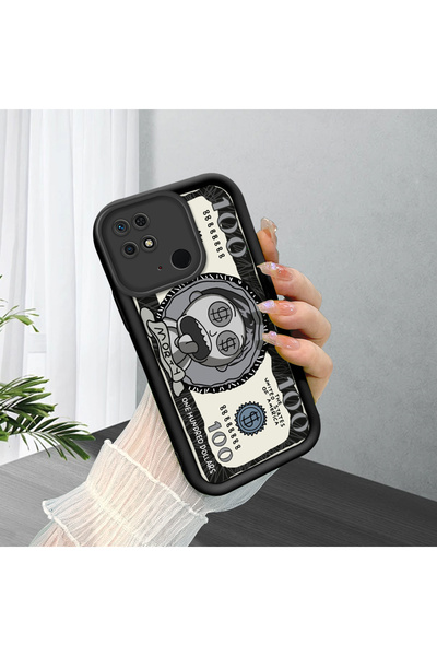 ucuc Xiaomi Redmi 10C Uyumlu Siyah Silikon Eğlenceli Desenli Şok Absorbe Edic...