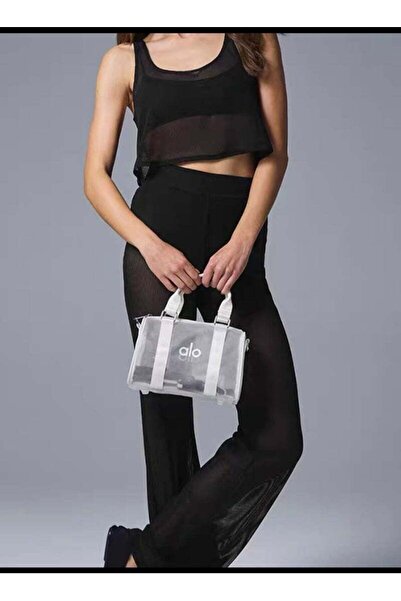 Generic white mini yoga transparent mesh bag crossbody bag