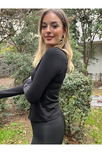 AÈC PRIVÈ Women's Premium Quality Zippered Slim Waist Revealing Blouse